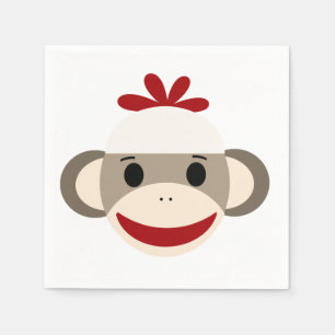 Serviette En Papier Serviettes de livre blanc de singe de chaussette