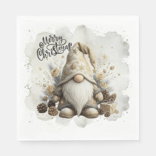 Serviette En Papier Serviettes de lutin de Noël (Devant)