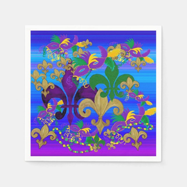 Serviette En Papier Serviettes de Mardi Gras (Devant)