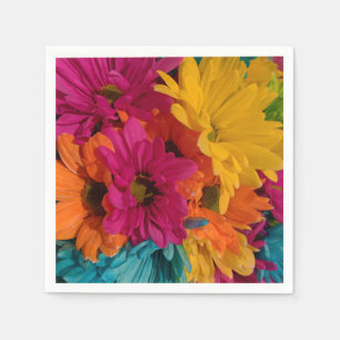 Serviette En Papier Serviettes de marguerite colorées