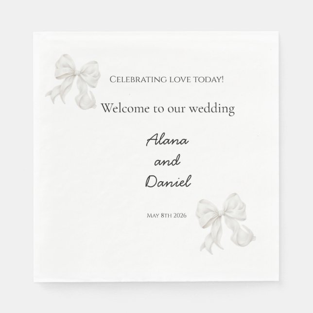 Serviette En Papier Serviettes de mariage (Devant)