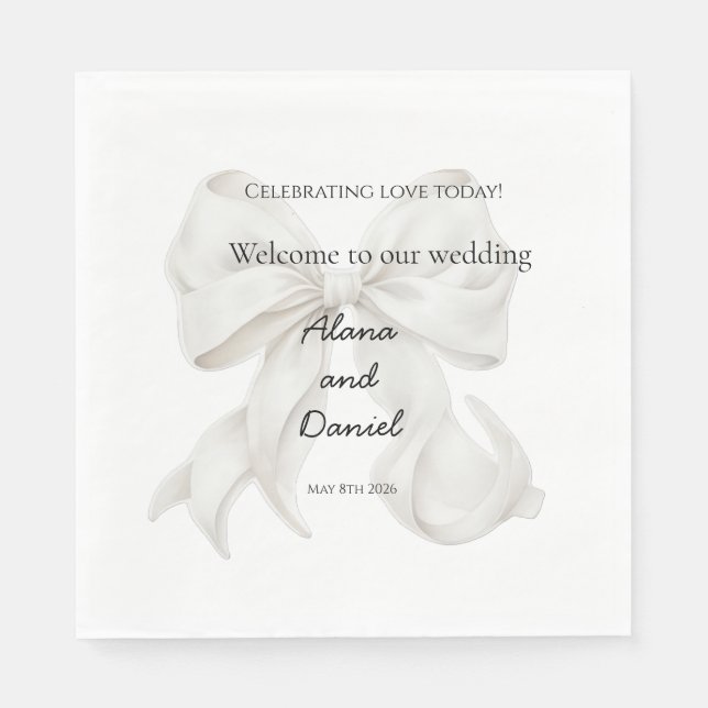 Serviette En Papier Serviettes de mariage (Devant)