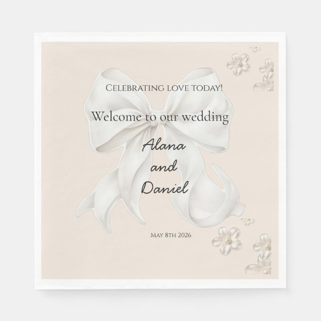 Serviette En Papier Serviettes de mariage (Devant)