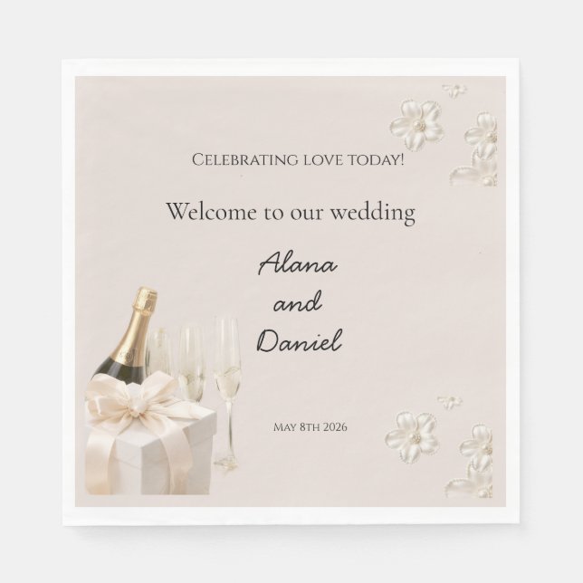 Serviette En Papier Serviettes de mariage (Devant)