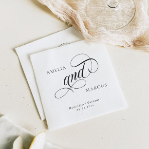 Serviette En Papier Serviettes de mariage à calligraphie vintage class