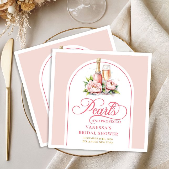 Serviette En Papier Serviettes de mariage à l'aquarelle élégantes coul (Stylish Watercolor Blush Gold Bridal Napkins)