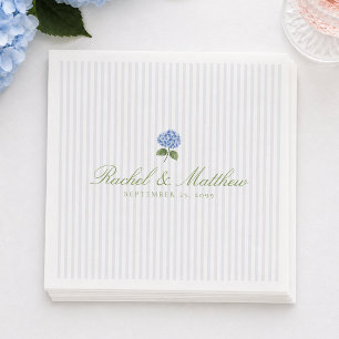 Serviette En Papier Serviettes de mariage à l'hortensia élégant classi
