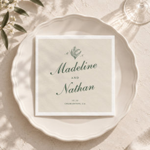 Serviette En Papier Serviettes de mariage à monogramme Muguet de mai