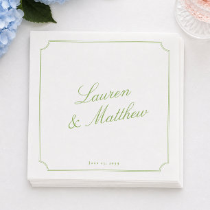 Serviette En Papier Serviettes de mariage à motif élégant Citrus Green