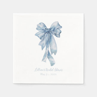 Serviette En Papier Serviettes de mariage à nœud bleu aquarelle