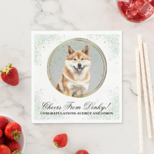 Serviette En Papier Serviettes de mariage Akita Inu avec photo de chie