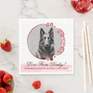 Serviette En Papier Serviettes de mariage au chien de berger belge ave
