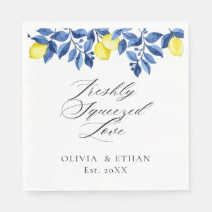 Serviette En Papier Serviettes de mariage au citron, mariage Citron