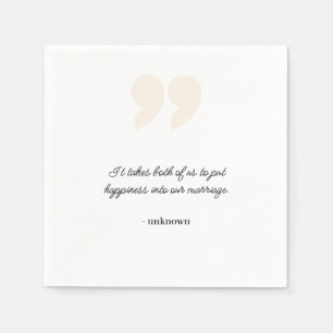 Serviette En Papier Serviettes de mariage avec citation personnalisée 