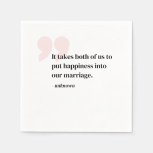 Serviette En Papier Serviettes de mariage avec citation personnalisée 