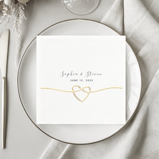 Serviette En Papier Serviettes de mariage avec cœur (Créateur téléchargé)