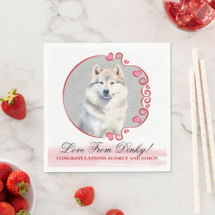 Serviette En Papier Serviettes de mariage avec photo de chien du Groen