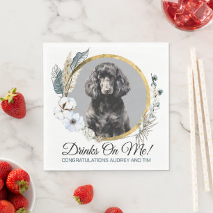 Serviette En Papier Serviettes de mariage avec photo de chiens Caniche