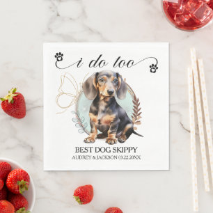 Serviette En Papier Serviettes de mariage avec photo de chiens Dachshu