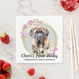 Serviette En Papier Serviettes de mariage avec photo de Mastiff Anglai