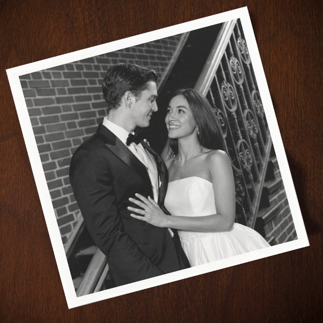 Serviette En Papier Serviettes de mariage avec photo simple (Créateur téléchargé)