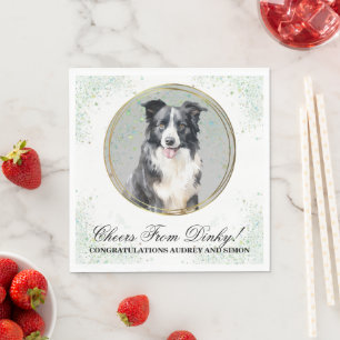 Serviette En Papier Serviettes de mariage Border Collie avec photo de
