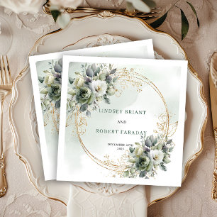 Serviette En Papier Serviettes de mariage botaniques en eucalyptus mod