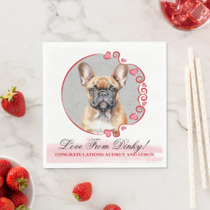 Serviette En Papier Serviettes de mariage Bouledogue français avec pho