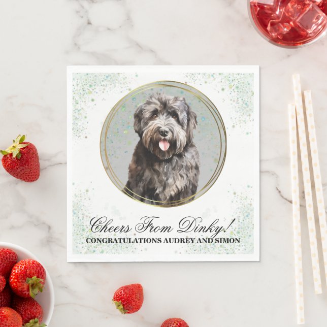 Serviette En Papier Serviettes de mariage Bouvier des Flandres avec ph (En situation)