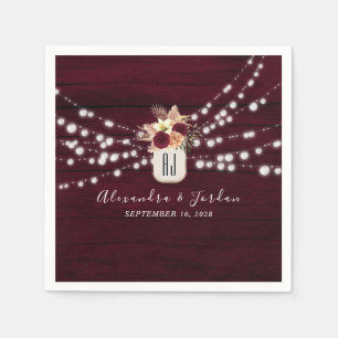 Serviette En Papier Serviettes de mariage burgundy