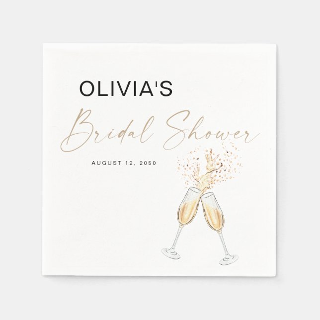 Serviette En Papier Serviettes de Mariage Champagne (Devant)