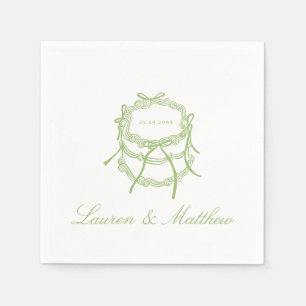 Serviette En Papier Serviettes de mariage Citrus Green Wedding Cake