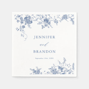Serviette En Papier Serviettes de mariage classiques bleu français vic