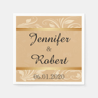Serviette En Papier Serviettes de Mariage de bronze moderne