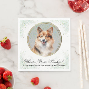 Serviette En Papier Serviettes de mariage de chien de berger islandais