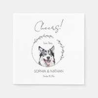 Serviettes de Mariage de chien Husky Simple