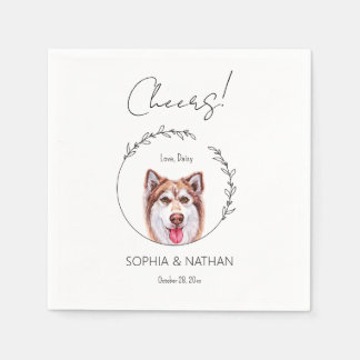 Serviette En Papier Serviettes de Mariage de chien Husky Simple