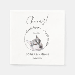 Serviette En Papier Serviettes de Mariage de chien Husky Simple