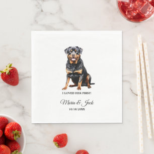 Serviette En Papier Serviettes de Mariage de chien Rottweiler avec pho