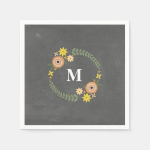 Serviette En Papier Serviettes de Mariage de couronne Monogramme inspi