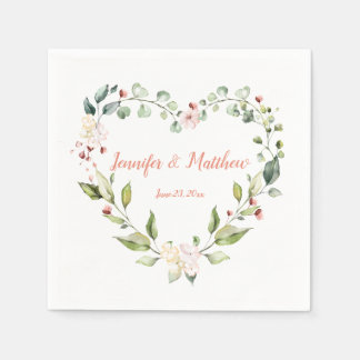 Serviette En Papier Serviettes de Mariage de couronne rose Peach Sunny