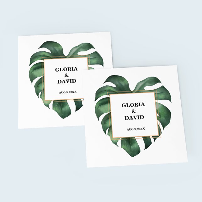 Serviette En Papier Serviettes de Mariage de palme tropicale (Créateur téléchargé)