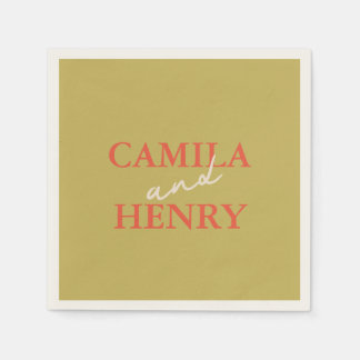 Serviette En Papier Serviettes de Mariage de style vert moderne