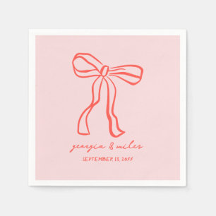Serviette En Papier Serviettes de mariage dessinées à la main rétro