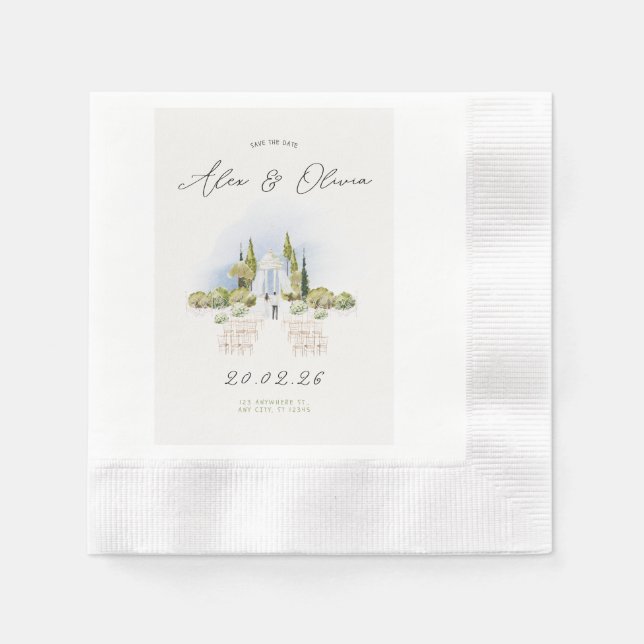 Serviette En Papier Serviettes de mariage élégantes (Devant)