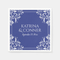 Serviettes de mariage élégantes | Nadine (Royal Bl