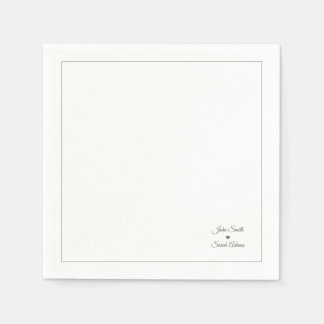 Serviette En Papier Serviettes de mariage élégantes simples