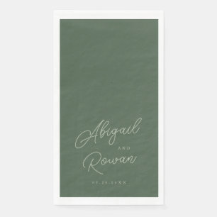 Serviette En Papier Serviettes de mariage élégantes vert forêt pour in