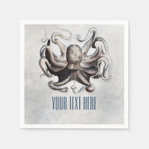 Serviette En Papier Serviettes de mariage élégantes Vintage Pieuvre de