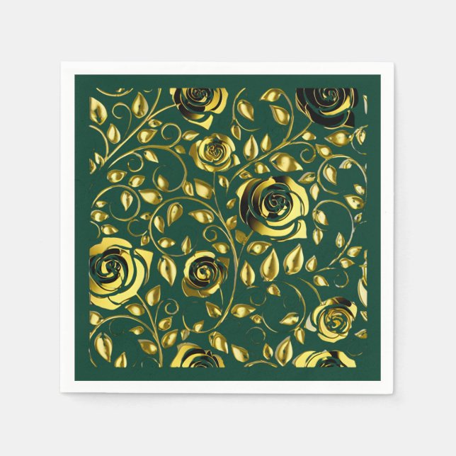 Serviette En Papier Serviettes de mariage Emerald Romance (Devant)